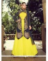 Flashy Yellow Net Jacket Style Salwar Suit