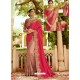 Fuchsia And Pink Embroidered Net Designer Party Wear Saree