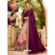 Pretty Purple And Pink Embroidered Net Designer Party Wear Saree