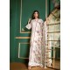 White Faux Georgette Heavy Embroidered Designer Straight Suit