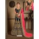 Navy Blue Velvet Heavy Embroidered Designer Wedding Lehenga Choli