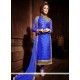 Miraculous Blue Bhagalpuri Silk Churidar Suit