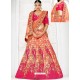 Stylish Orange Banarasi Heavy Embroidered Hand Worked Designer Wedding Lehenga Choli