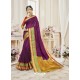 Purple Cotton Silk Designer Woven Saree