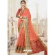 Light Orange Cotton Silk Designer Woven Saree