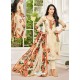 Cream Pure Satin Embroidered Straight Suit