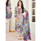 Grey Pure Satin Embroidered Straight Suit