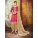 Fuchsia Embroidered Chanderi Silk Designer Patiala Salwar Suit