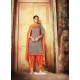 Dull Grey Embroidered Chanderi Silk Designer Patiala Salwar Suit