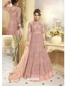 Pink Heavy Net Embroidered Designer Anarkali Suit