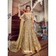 Golden Premium Net Embroidered Designer Anarkali Suit
