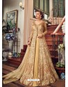 Cream Premium Net Embroidered Designer Anarkali Suit