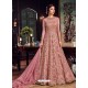 Light Pink Premium Net Embroidered Designer Anarkali Suit