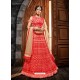 Red Net Embroidered Designer Lehenga Choli