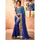 Royal Blue Sunshine Silk Embroidered Designer Party Wear Saree