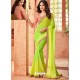 Parrot Green Star Georgette Embroidered Designer Party Wear Saree