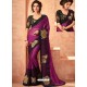 Purple Beliza Silk Embroidered Designer Party Wear Saree