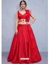 Exclusive Red Art Silk Resham Embroidered Designer Lehenga Choli