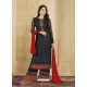 Black Heavy Embroidered Faux Georgette Designer Palazzo Suit