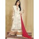 Off White Heavy Embroidered Faux Georgette Designer Palazzo Suit