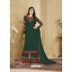 Dark Green Heavy Embroidered Faux Georgette Designer Palazzo Suit