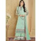 Sky Blue Heavy Embroidered Faux Georgette Designer Palazzo Suit