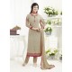 Light Brown Embroidered Pure Georgette Designer Straight Suit