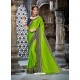Green Rangoli Chiffon Embroidered Designer Party Wear Saree