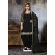 Black Embroidered Art Silk Designer Salwar Suit