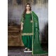 Dark Green Embroidered Art Silk Designer Salwar Suit