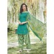 Jade Green Cotton Blend Printed Casual Patiala Salwar Suit