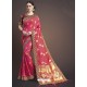Crimson Silk Designer Embroidered Saree