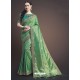 Forest Green Silk Designer Embroidered Saree