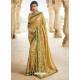 Beige Embroidered Designer Silk Saree