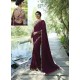 Maroon Resham Embroidered Soft Silk Designer Party Wear Saree