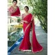 Fuchsia Resham Embroidered Soft Silk Designer Party Wear Saree