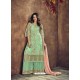 Sea Green Heavy Net Embroidered Designer Palazzo Suit