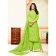 Green Model Silk Embroidered Palazzo Salwar Suit