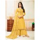 Yellow Model Silk Embroidered Palazzo Salwar Suit