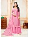 Light Pink Model Silk Embroidered Palazzo Salwar Suit