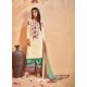 Off White Glace Cotton Embroidered And Printed Designer Palazzo Suit