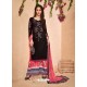 Black Glace Cotton Embroidered And Printed Designer Palazzo Suit