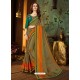 Olive Green Rangoli Georgette Printed Casual Wear Saree