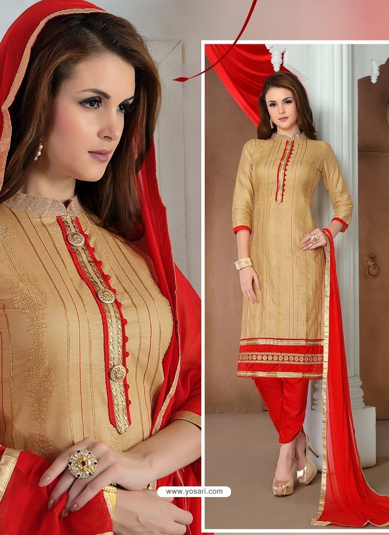 Buy Golden Glaze Cotton Designer Straight Suit | Straight Salwar Suits