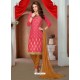 Crimson Glaze Cotton Designer Straight Suit