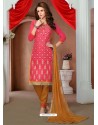 Crimson Glaze Cotton Designer Straight Suit