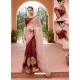 Pink And Maroon Embroidered Silk And Nylone Tissue Designer Party Wear Saree