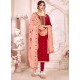 Red Heavy Modal Silk Designer Gota Worked Churidar Suit