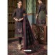 Stunning Coffee Tussar Silk Printed Designer Straight Suit