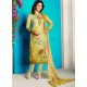 Eye Catching Green Soft Cotton Embroidered Designer Straight Suit